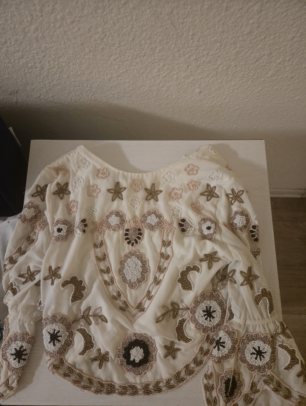 NWT RAGA Beaded Watching The Sun Blouse Sz XS